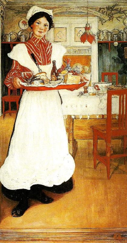 Carl Larsson martina -martina med frukostbrickan oil painting picture